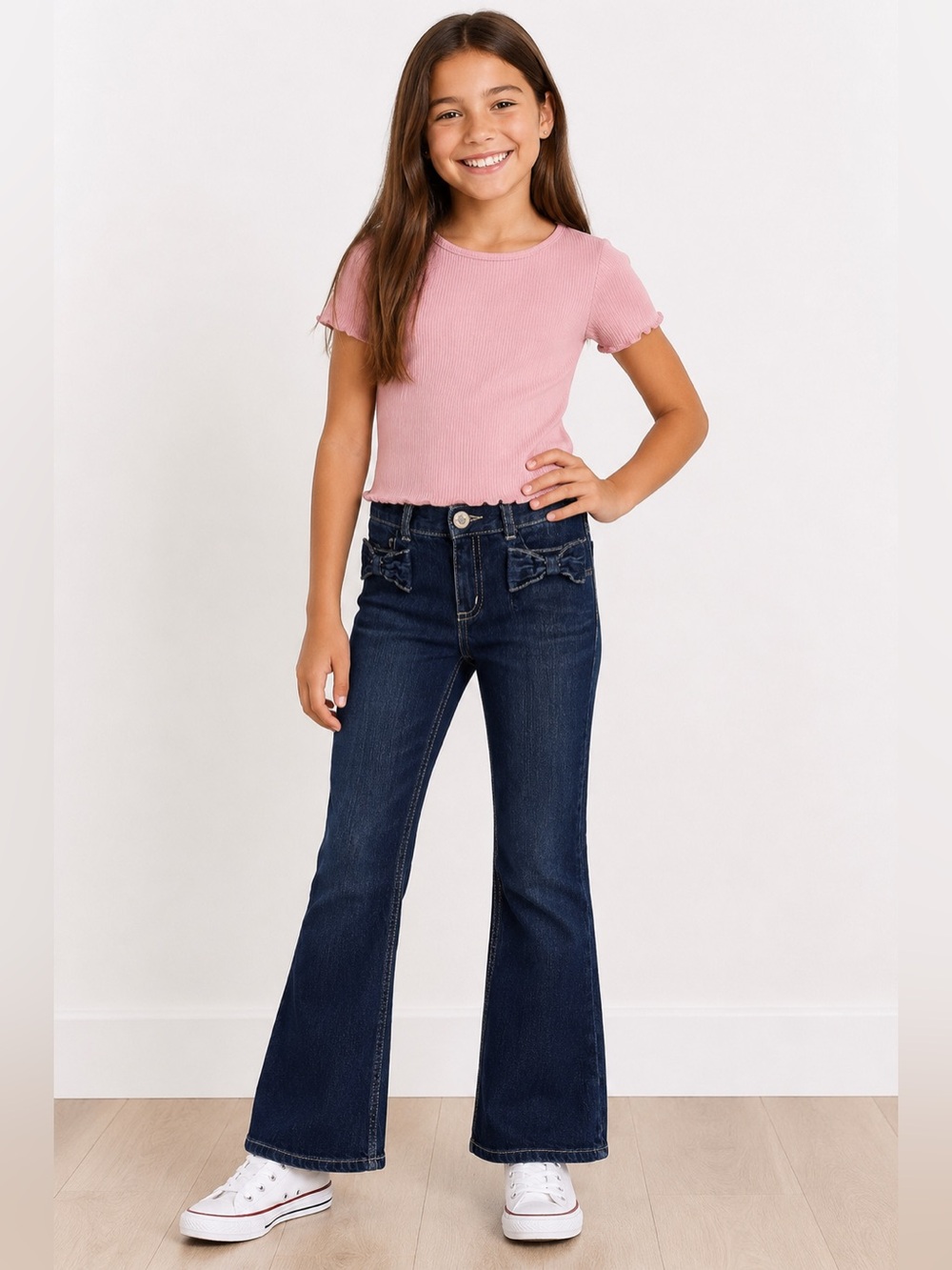 Gymboree Dark Blue Flare Jeans with Pink Top